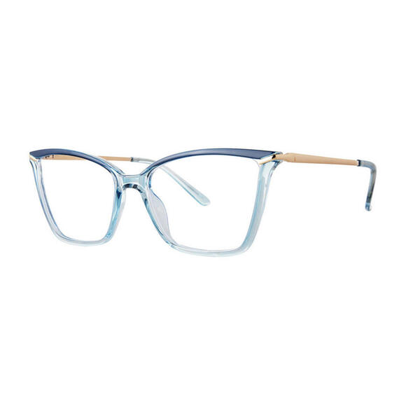Modern Plastic Bountiful Eyeglasses Cat Eye Blue Crystal & Gold Frame 53-18-140